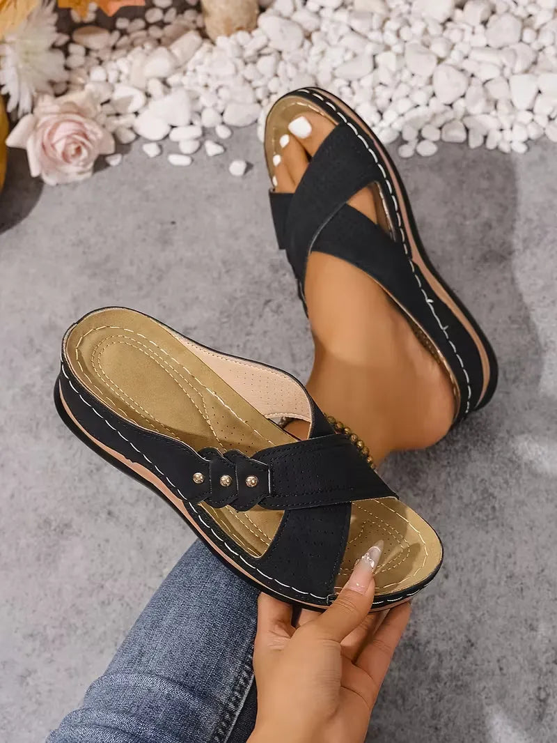 Women’s Cutout Slip-On Comfort Sandals