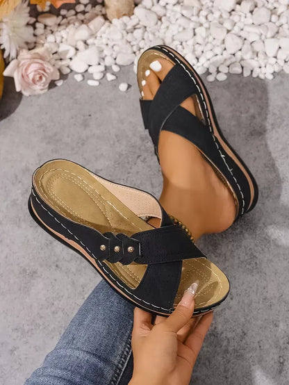 Women’s Cutout Slip-On Comfort Sandals