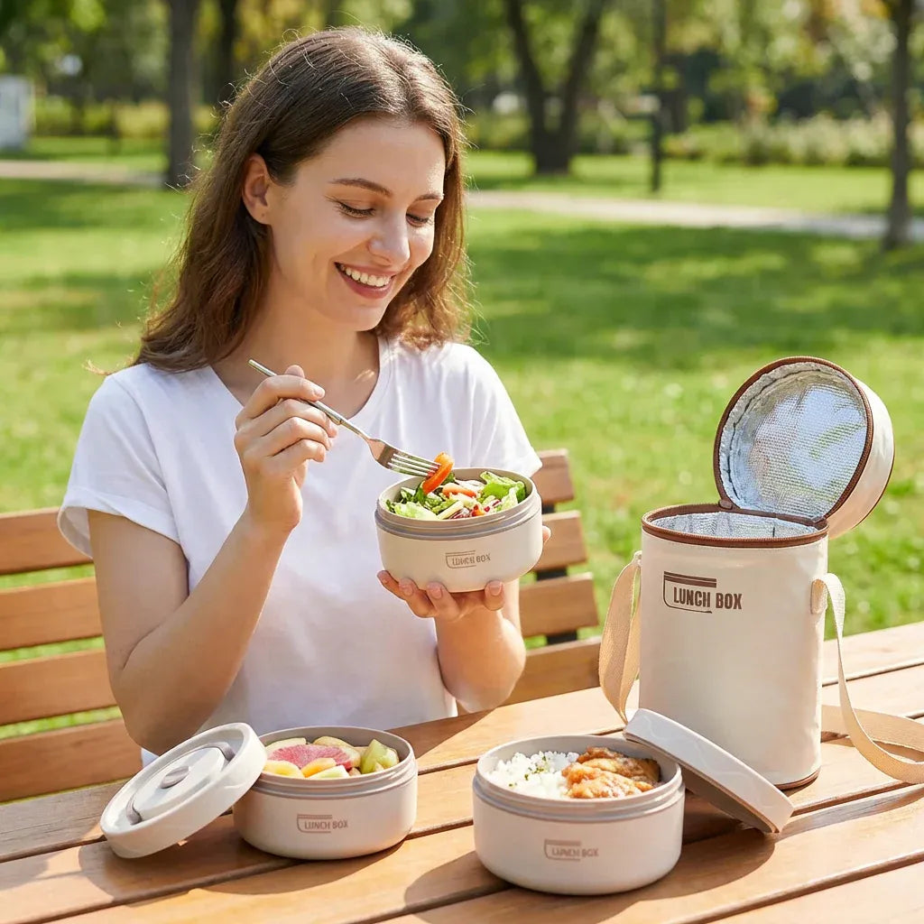 3-Tier Insulated Leak-Proof Lunch Box Set