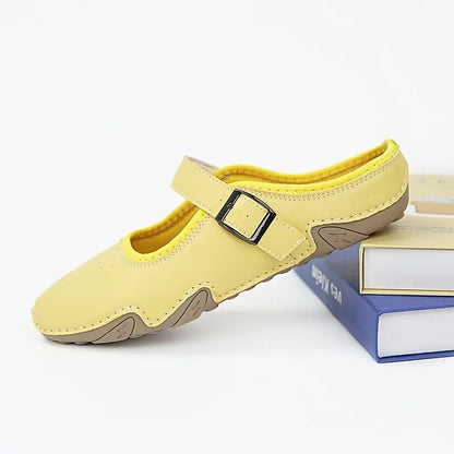 Women’s Buckle Strap Closed-Toe Mule Slippers