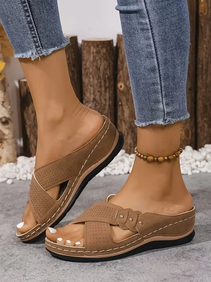 Women’s Cutout Slip-On Comfort Sandals