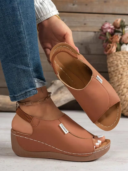 Women’s Open-Toe Slingback Wedge Sandals