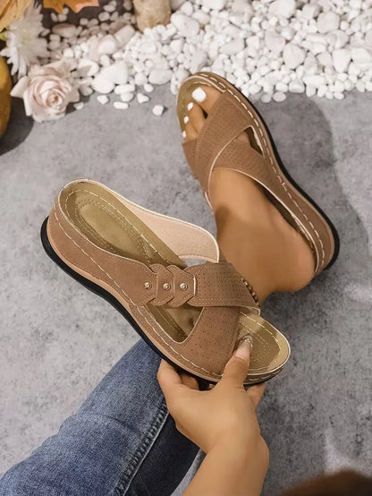 Women’s Cutout Slip-On Comfort Sandals