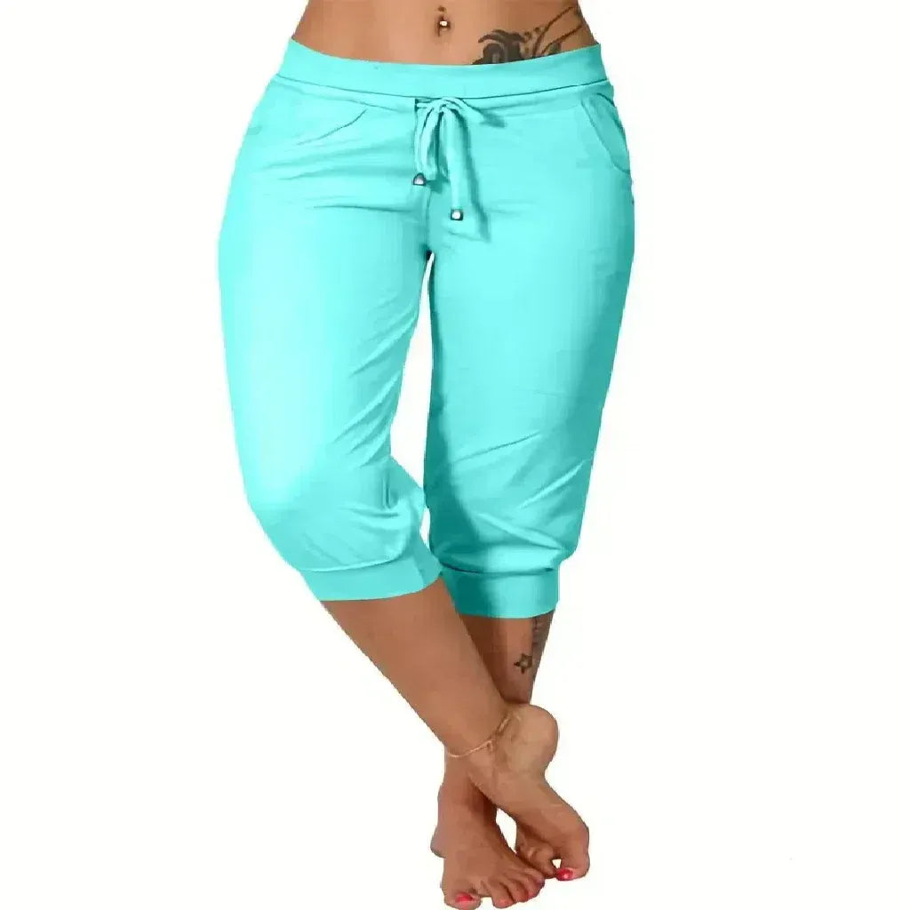 Women's Drawstring Capri Jogger Pants