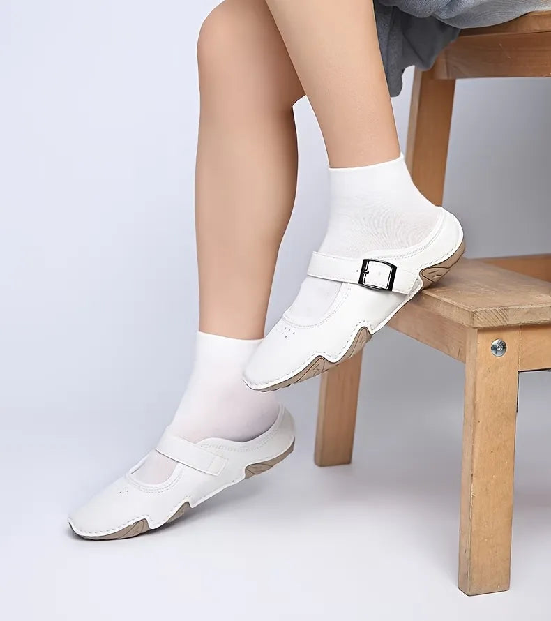 Women’s Buckle Strap Closed-Toe Mule Slippers