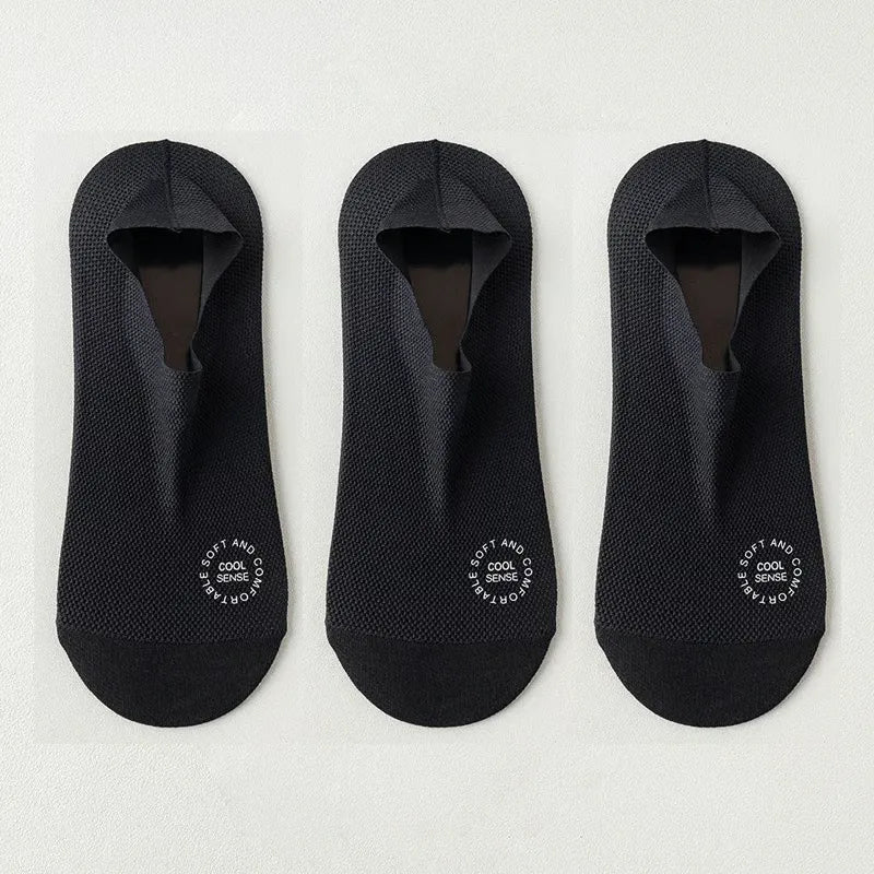 3-Pair Unisex No-Show Grip Socks