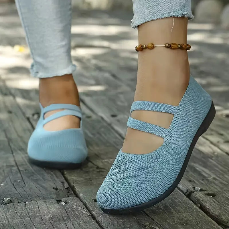 Women’s Breathable Knit Mary Jane Flats