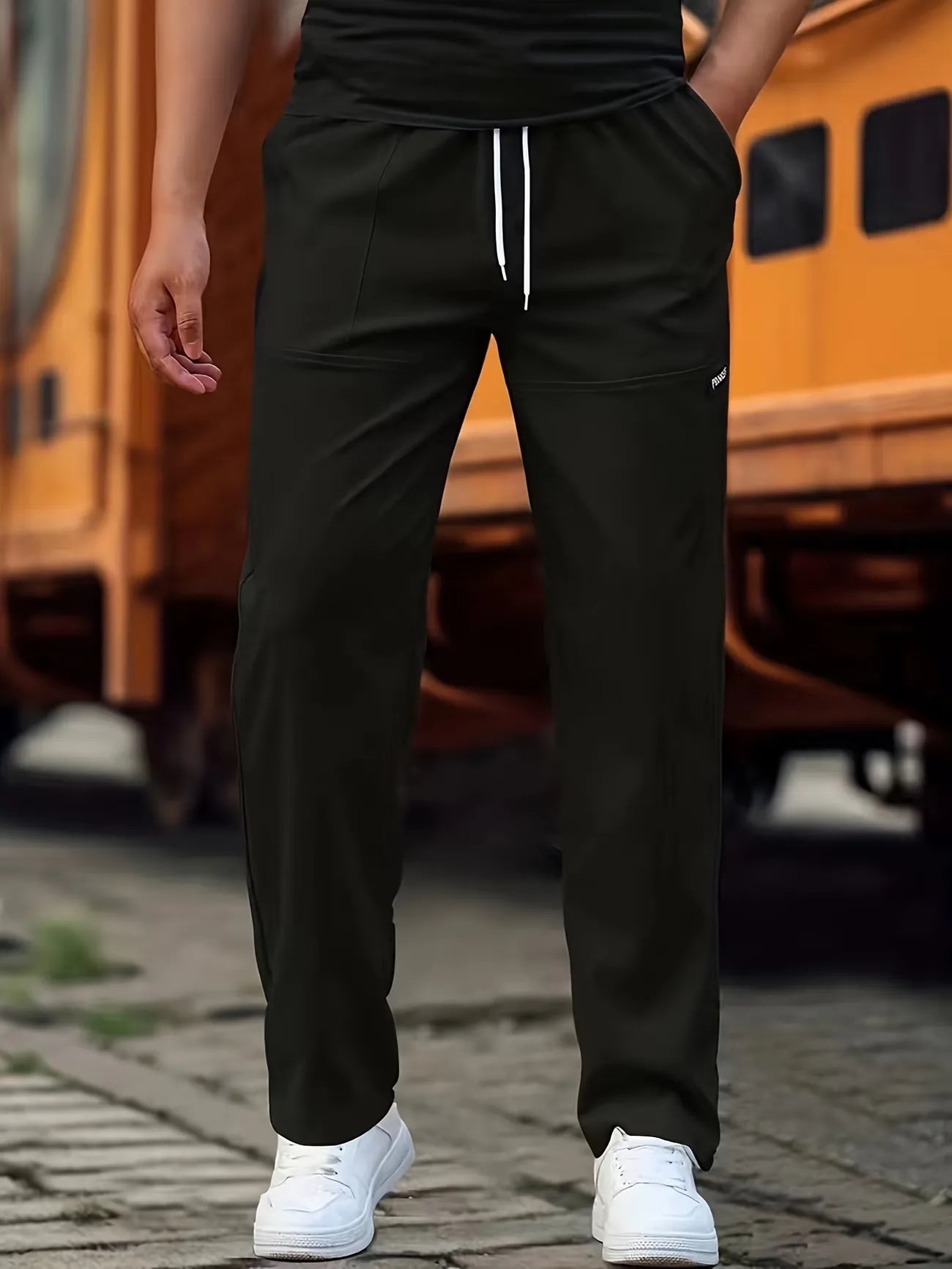 Men's Drawstring Straight-Leg Casual Pants