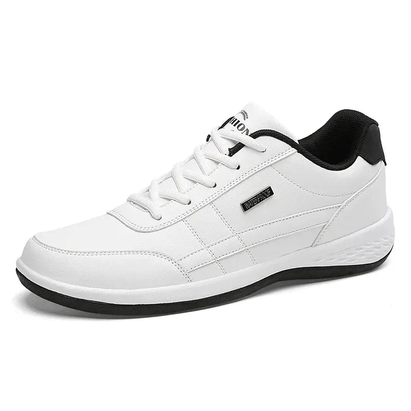 Men’s Casual Lace-Up Leather-Look Sneakers