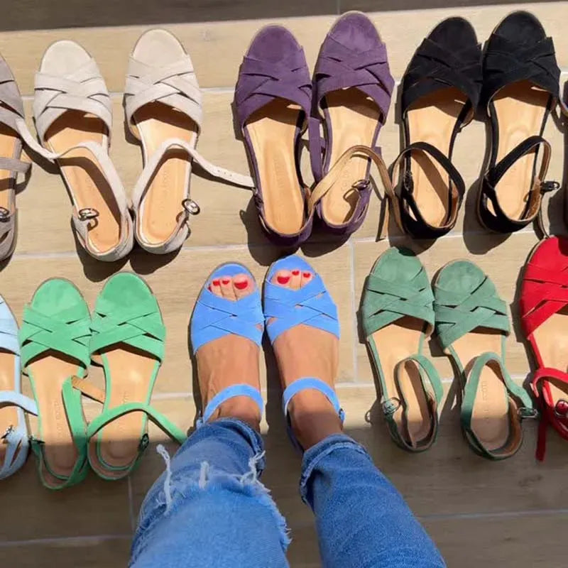 Women’s Crisscross Ankle Strap Flat Sandals