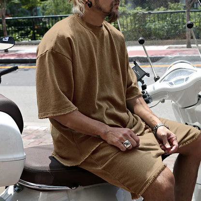 Men’s Oversized Short-Sleeve T-Shirt and Shorts Set