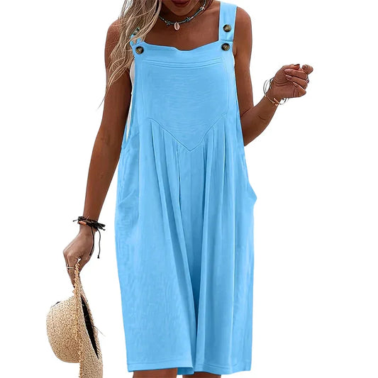 Women’s Sleeveless Wide-Leg Pocket Jumpsuit