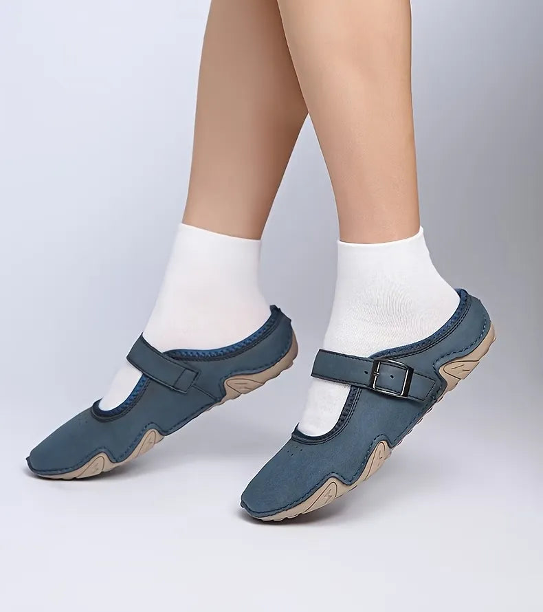 Women’s Buckle Strap Closed-Toe Mule Slippers