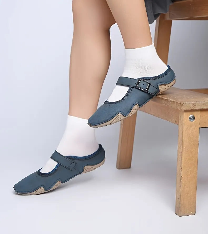 Women’s Buckle Strap Closed-Toe Mule Slippers
