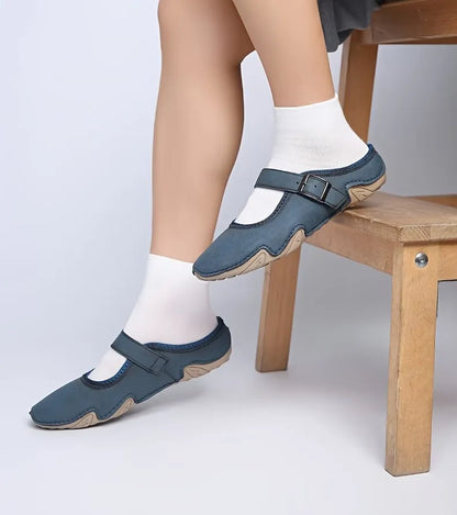 Women’s Buckle Strap Closed-Toe Mule Slippers