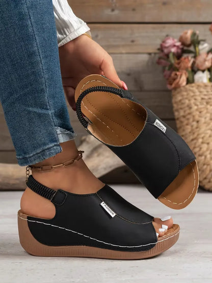 Women’s Open-Toe Slingback Wedge Sandals