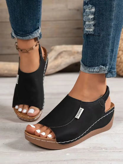Women’s Open-Toe Slingback Wedge Sandals