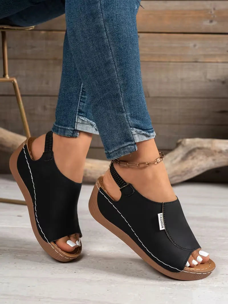 Women’s Open-Toe Slingback Wedge Sandals