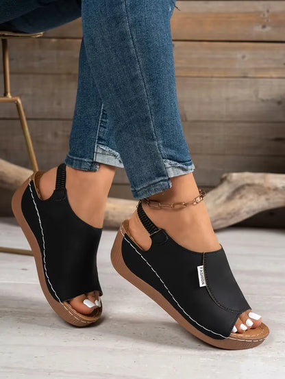 Women’s Open-Toe Slingback Wedge Sandals