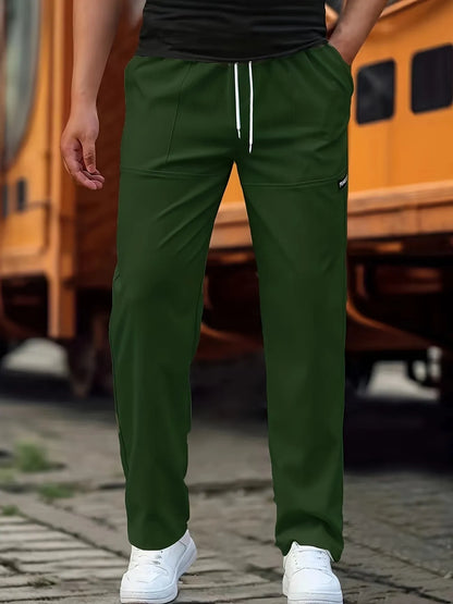 Men's Drawstring Straight-Leg Casual Pants