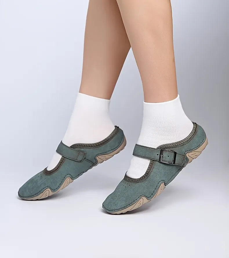 Women’s Buckle Strap Closed-Toe Mule Slippers