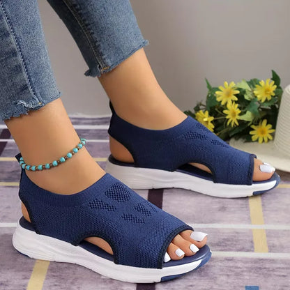 Women’s Breathable Knit Cutout Platform Sandals