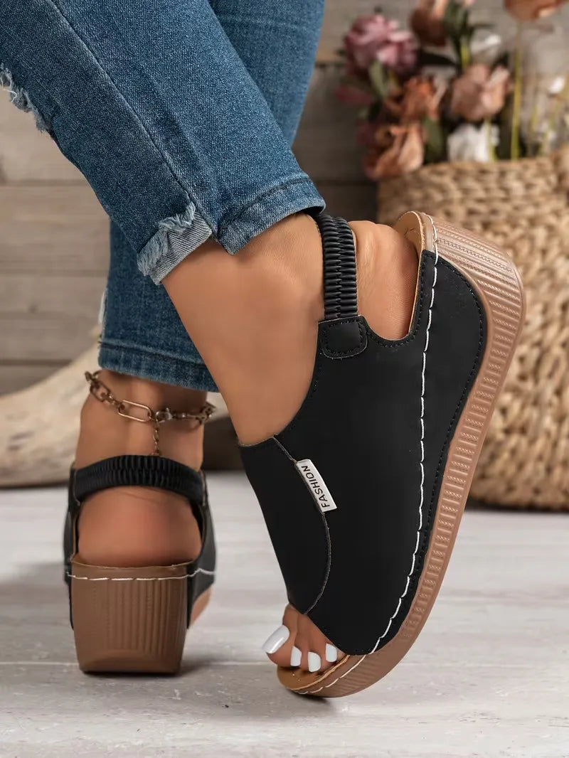 Women’s Open-Toe Slingback Wedge Sandals