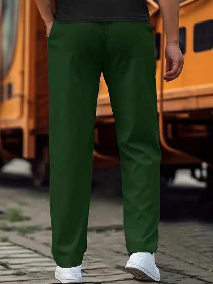 Men's Drawstring Straight-Leg Casual Pants
