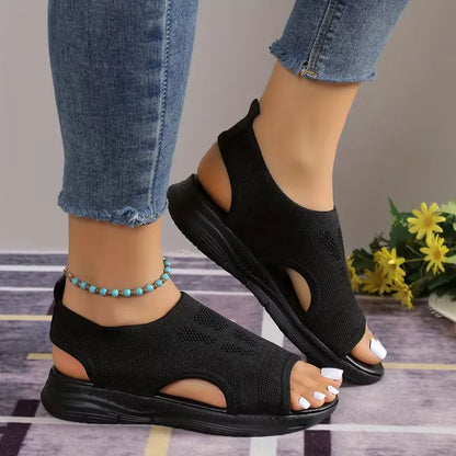 Women’s Breathable Knit Cutout Platform Sandals