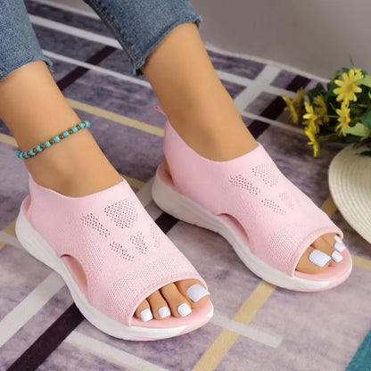 Women’s Breathable Knit Cutout Platform Sandals