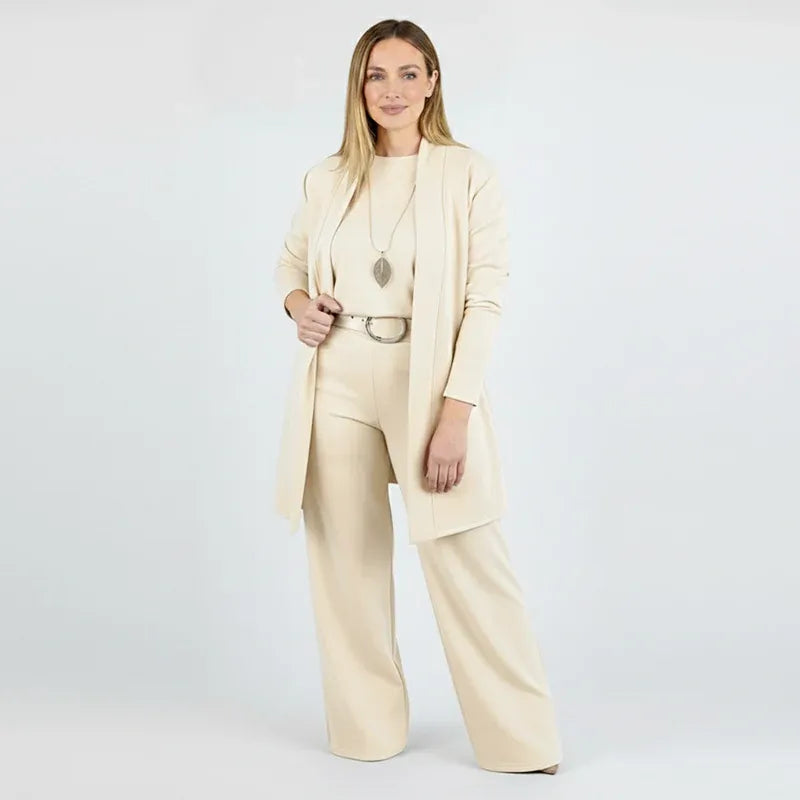 Women’s Three-Piece Cardigan Pants Set