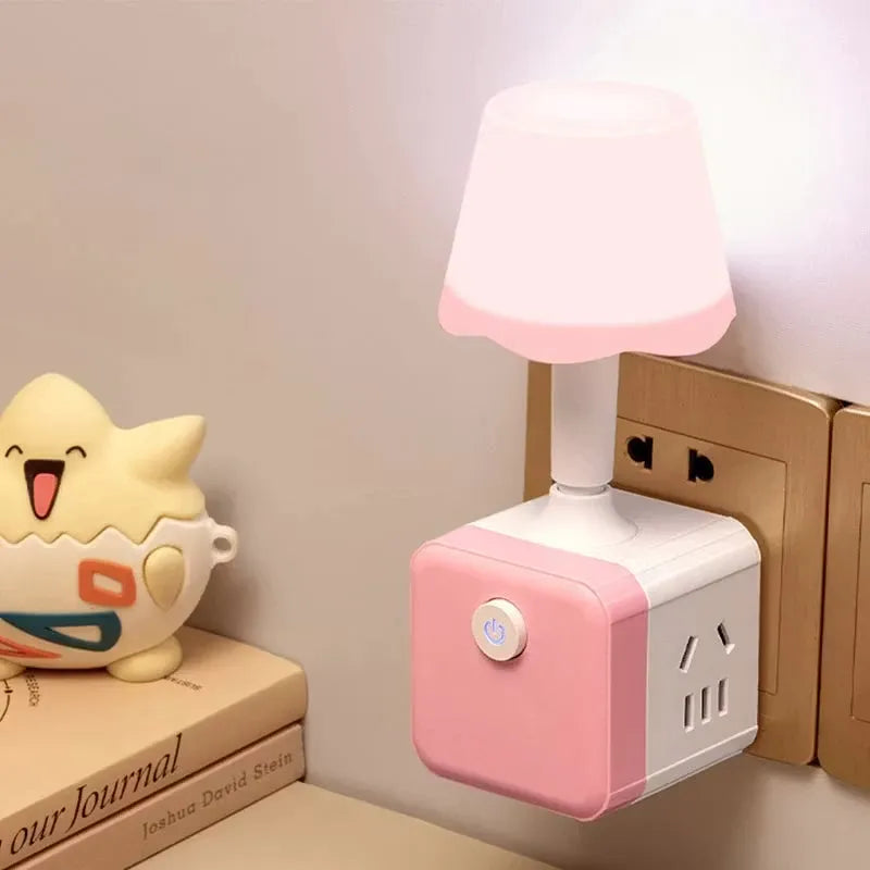 2-in-1 Plug-In LED Night Light with Power Outlet