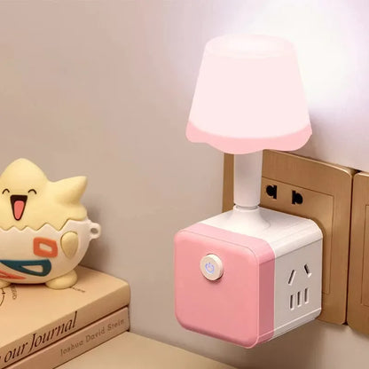 2-in-1 Plug-In LED Night Light with Power Outlet