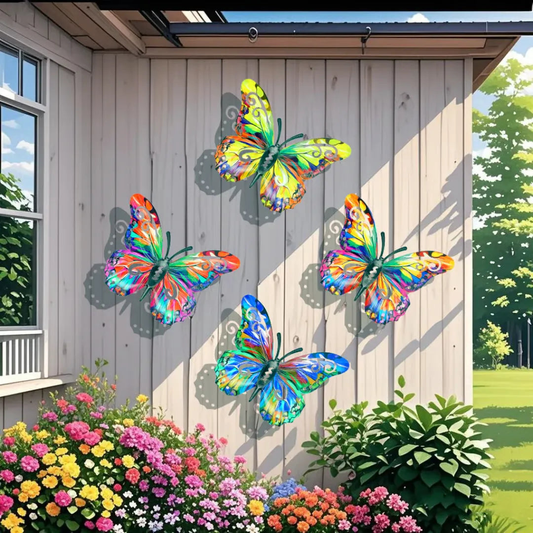 Colorful Butterfly Metal Wall Decor Set