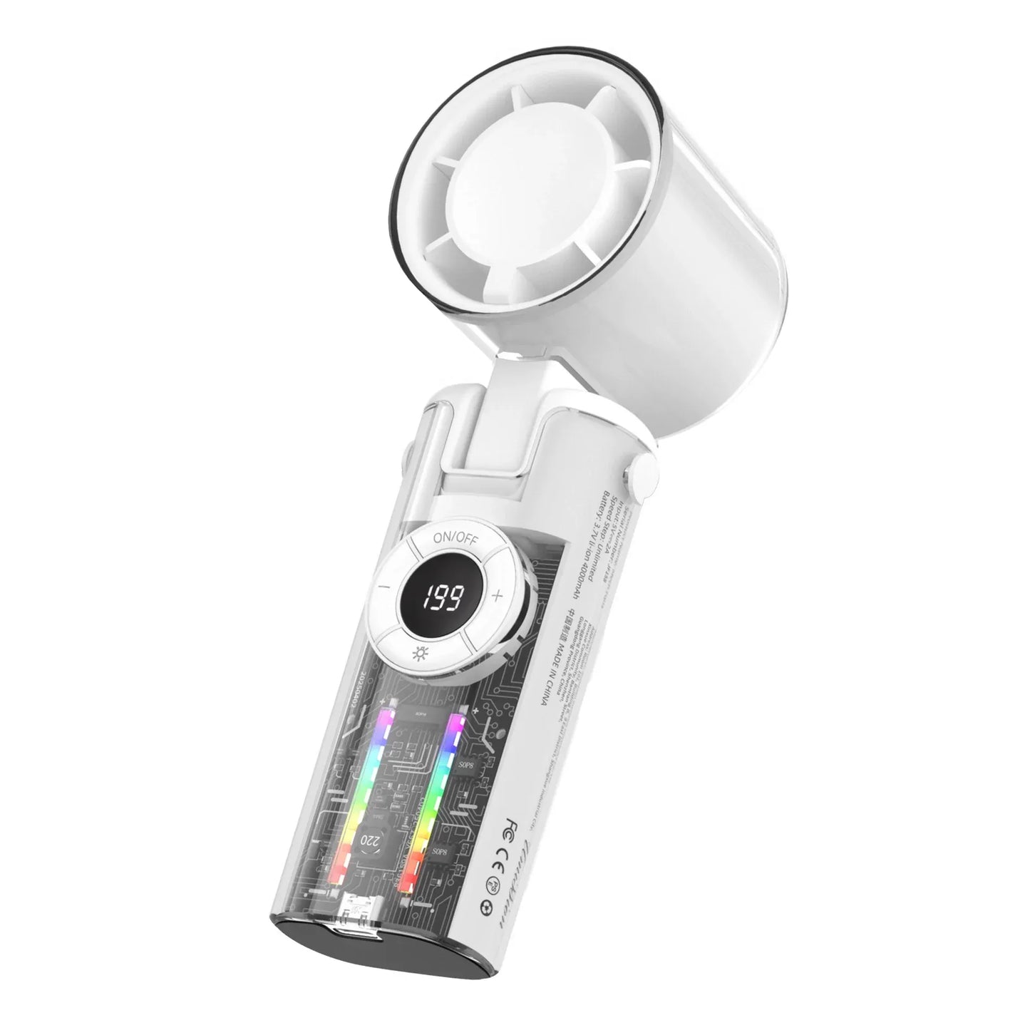 Portable Bladeless Handheld Fan with Digital Display