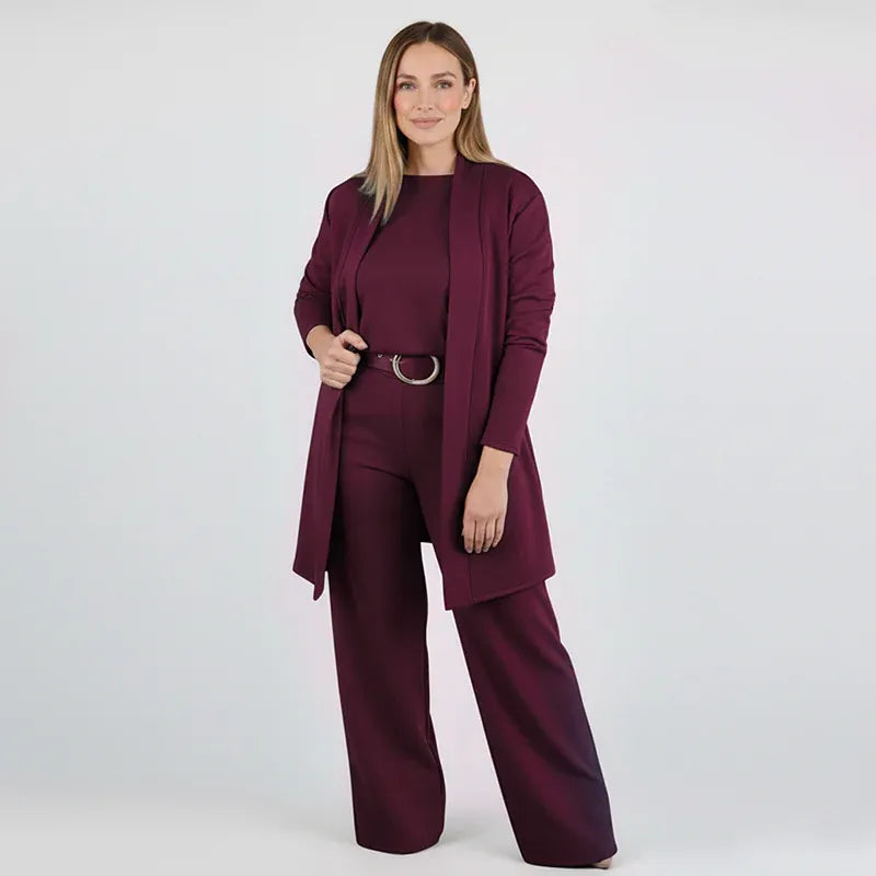 Women’s Three-Piece Cardigan Pants Set