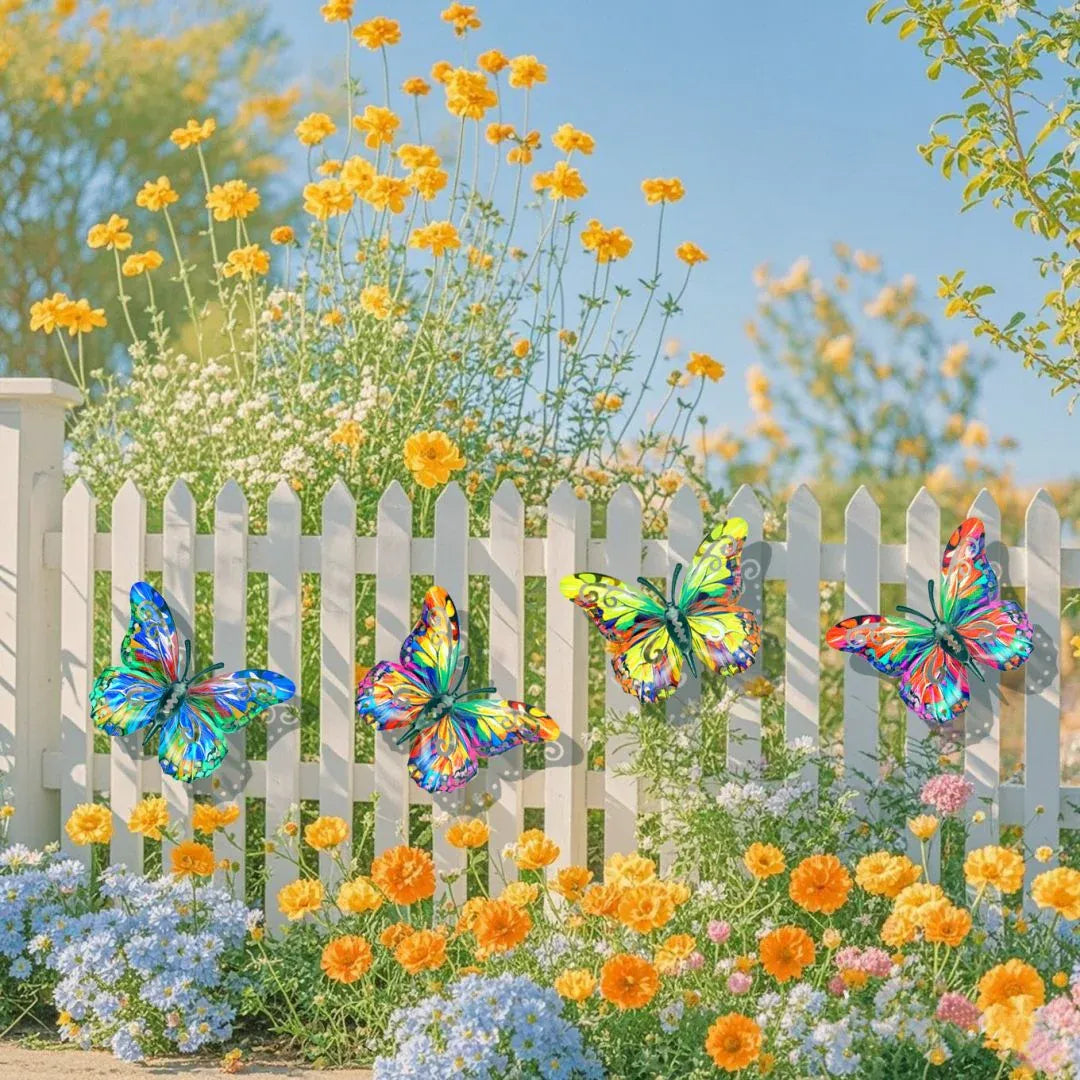 Colorful Butterfly Metal Wall Decor Set