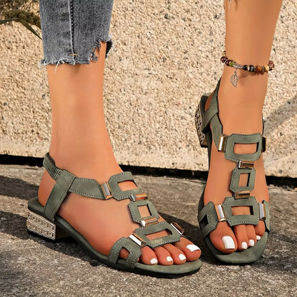 Women's Geometric Block Heel Sandals