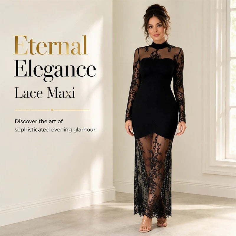 Women's Floral Lace Evening Dress
