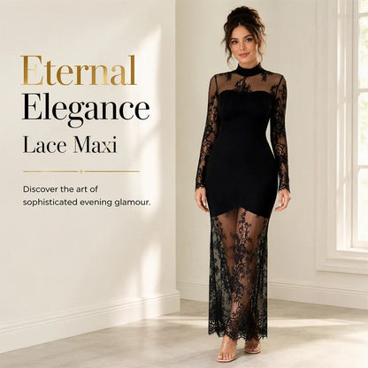 Women's Floral Lace Evening Dress