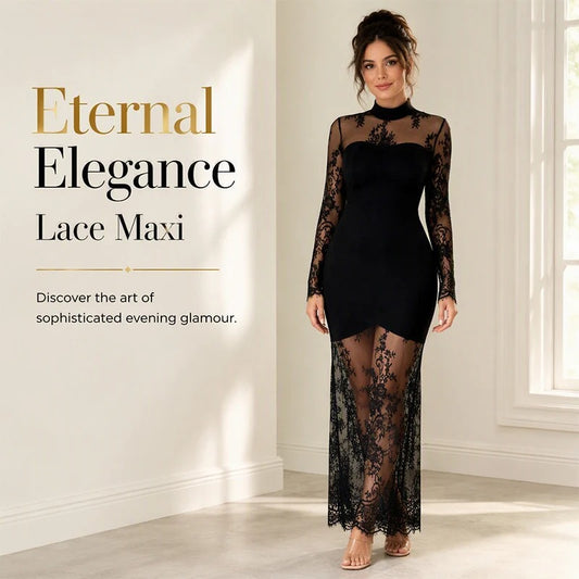 Women's Floral Lace Evening Dress
