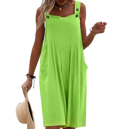 Women’s Sleeveless Wide-Leg Pocket Jumpsuit