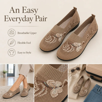 Women’s Floral Embroidered Slip-On Flats