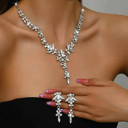 Crystal Statement Necklace and Earrings Set