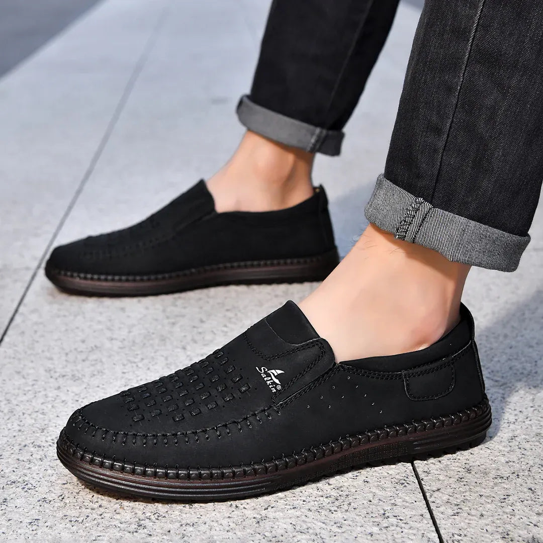 Men’s Leather-Look Slip-On Loafers