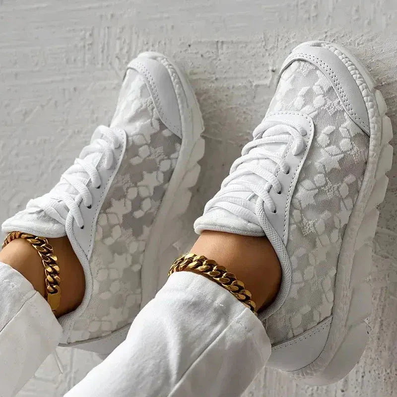 Women’s Floral Lace-Up Sneakers