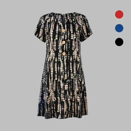 Women's Printed Button Front Dress