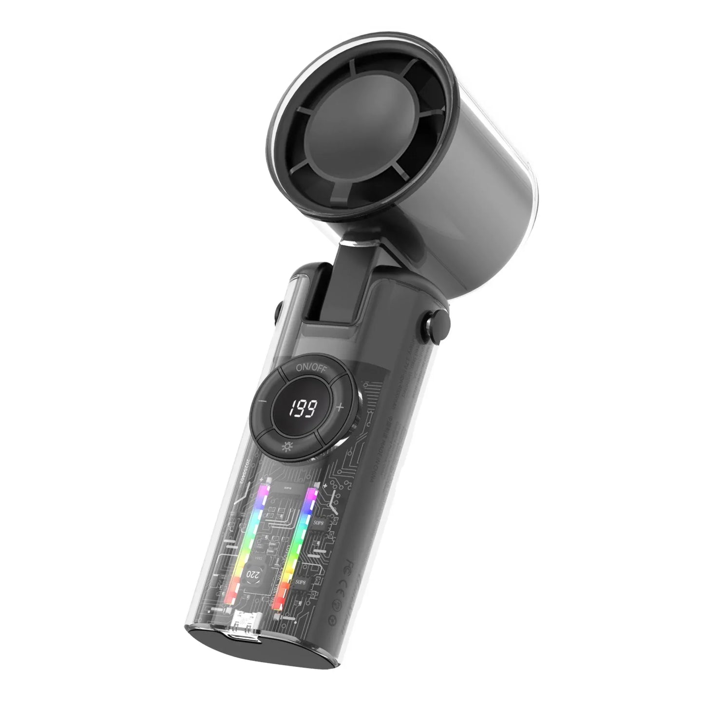 Portable Bladeless Handheld Fan with Digital Display
