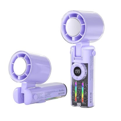 Portable Bladeless Handheld Fan with Digital Display