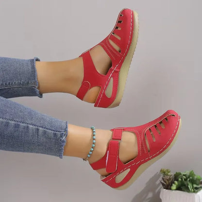 Women’s Cutout Hook-and-Loop Comfort Sandals